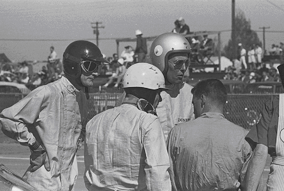 Dave MacDonald and Fireball Roberts co-drive the Shelby Cobra Roadster at the 12 HRS Sebring in 1963